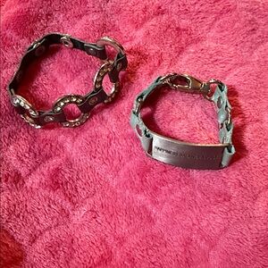 Elegant Silver and Black Bracelet Set